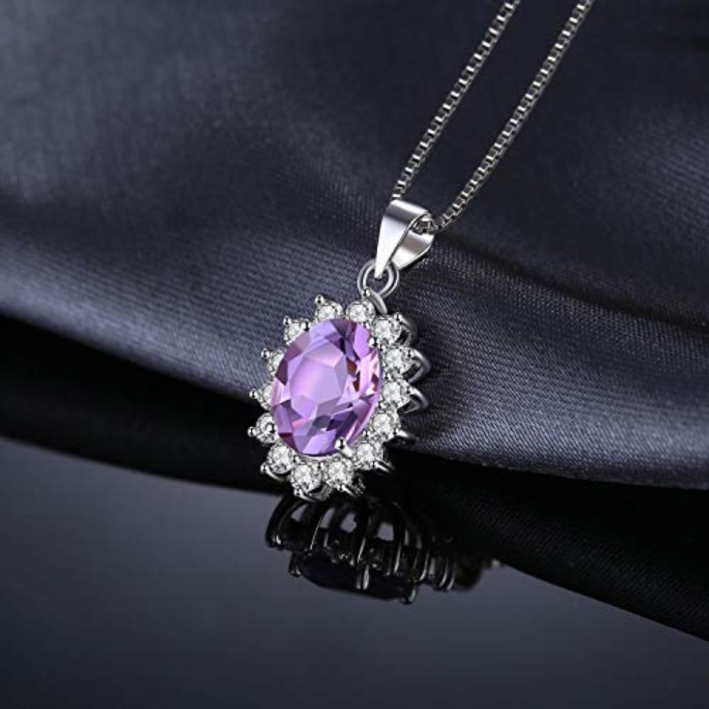 💜 1.7ct Amethyst Necklace - 925 Sterling Silver